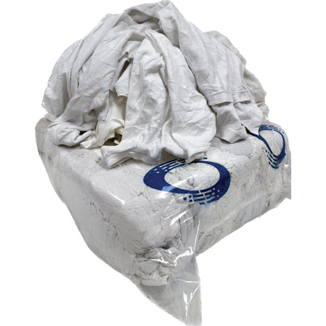 Rotex Wiping Rags, Cotton/Fleece, White, 25 lbs.