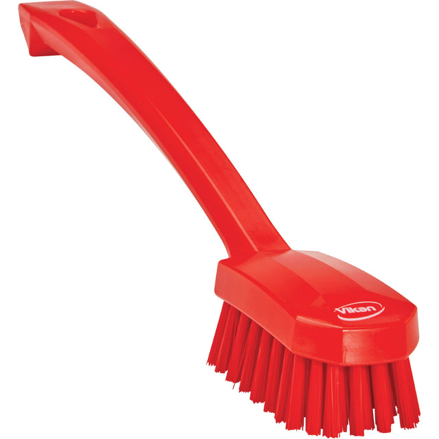 Vikan Small Utility Brush, Medium Bristles, 10-1/4" Long, Red