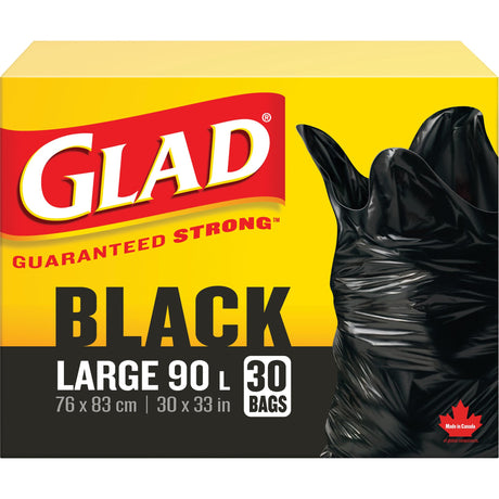 Glad 90L Garbage Bags, Regular, 30" W x 33" L