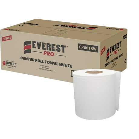 Sunset Converting Corporation White Paper Towels, 1 Ply, Centre Pull