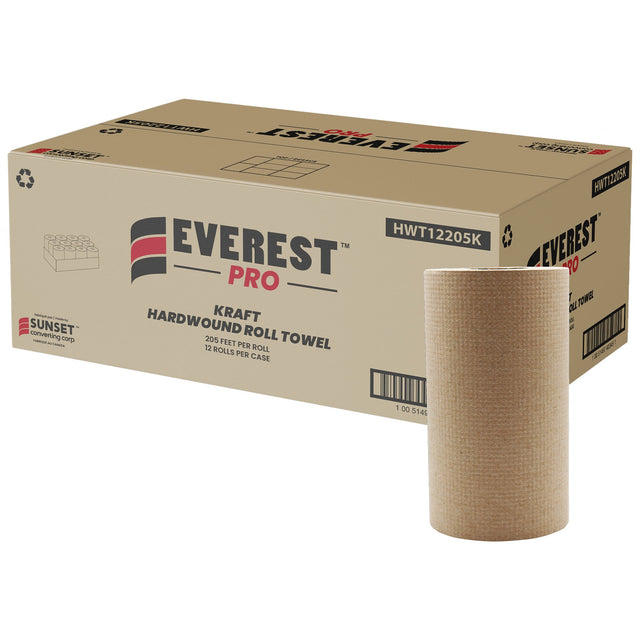 Sunset Converting Corporation Kraft Hardwound Roll Towels, 1 Ply, Centre Pull, 205' L