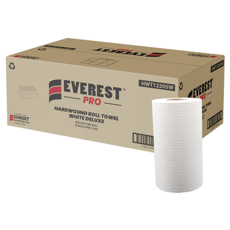 Sunset Converting Corporation White Deluxe Hardwound Roll Towels, 1 Ply, Centre Pull, 205' L