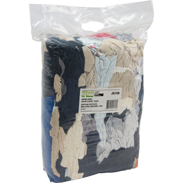 RMP Maintenance Recycled Material Wiping Rags, Fleece, Mix Colours