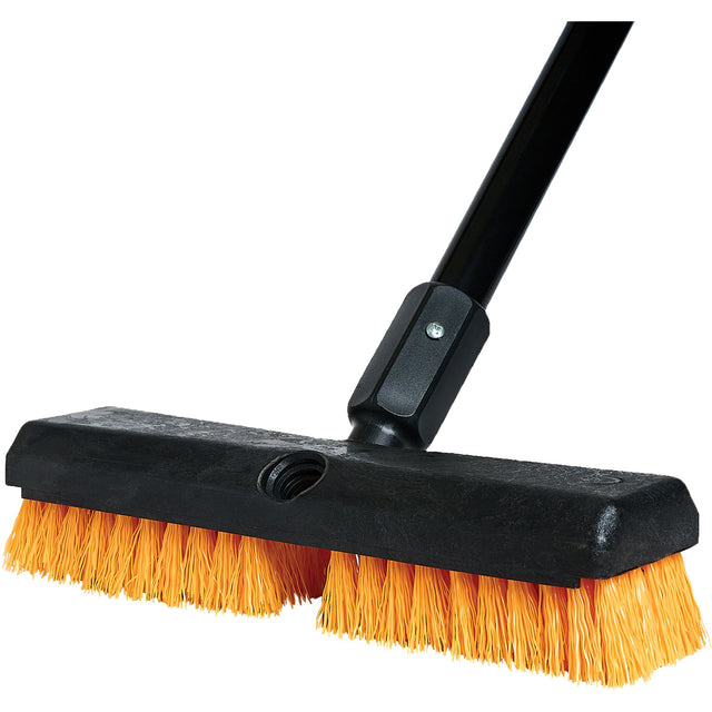 M2 Professional Cleaning Brush with Handle, 10" L, Polypropylene Bristles, Black/Red