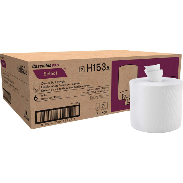 Cascades Paper Towel Roll, 2 Ply, Centre Pull, 550' L