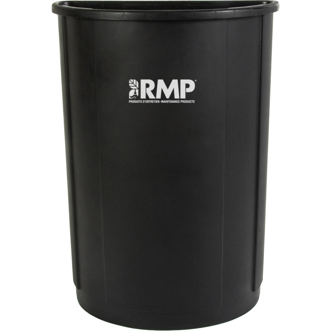 RMP Maintenance Half-Round Garbage Bin, Polyethylene, 21 US gal.