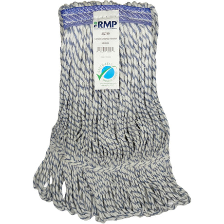 RMP Maintenance Candy-Striped Mop Head, Floor Finishing, Synthetic, Loop Style