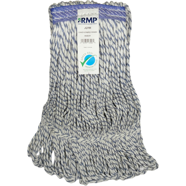 RMP Maintenance Candy-Striped Mop Head, Floor Finishing, Synthetic, Loop Style