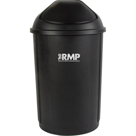RMP Maintenance Half-Round Garbage Bin with Lid, Polyethylene, 21 US gal.