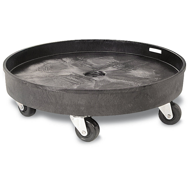 Rubbermaid Waste Container Dolly, Polyethylene, Black