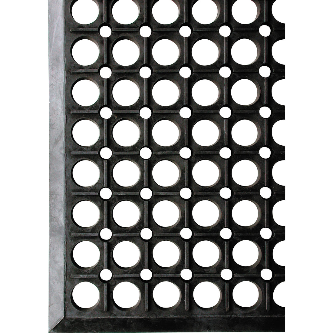 Wearwell Workrite No. 474 Matting, Slotted, 3' x 10' x 1/2", Black, Natural Rubber