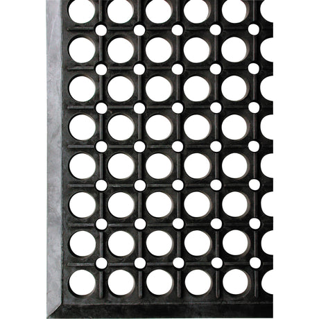 Wearwell Workrite No. 474 Matting, Slotted, 3' x 10' x 1/2", Black, Natural Rubber