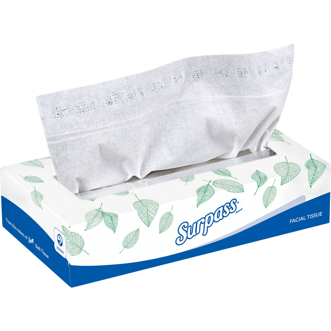 Kimberly-Clark Surpass® Facial Tissue, 2 Ply, 8.3" L x 7.8" W, 100 Sheets/B