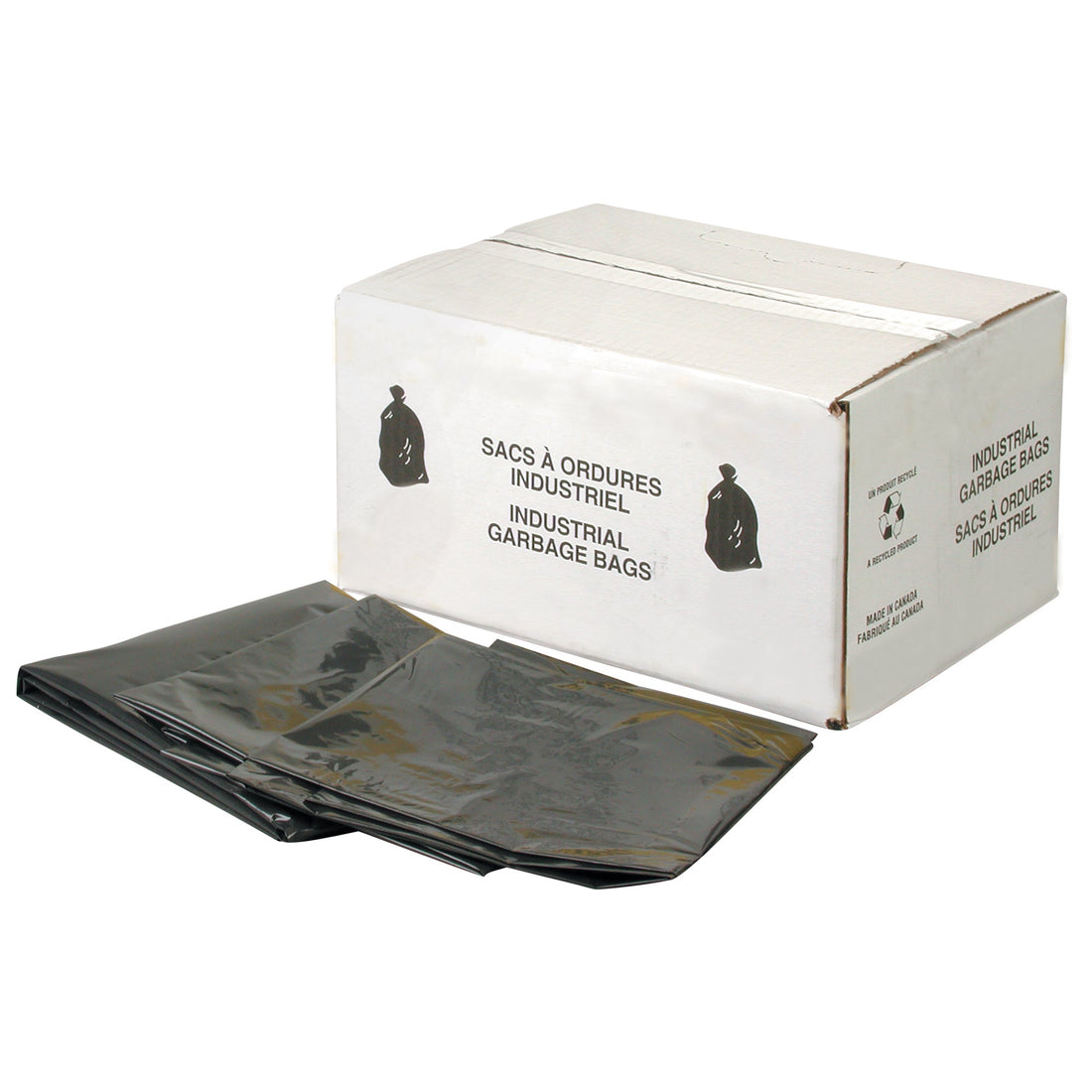 Alpha Poly Heavy-Duty Garbage Bags, 4X Strong, 35" W x 50" L, 6 mils, Black
