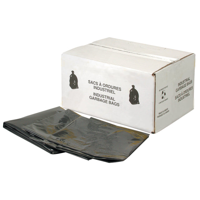 Alpha Poly Heavy-Duty Garbage Bags, 2X Strong, 30" W x 38" L, 2.2 mils, Black