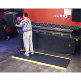 Wearwell SpongeCote® Ultrasoft Mats No. 414, Diamond, 3' x 10' x 15/16", Black/Yellow, PVC Sponge