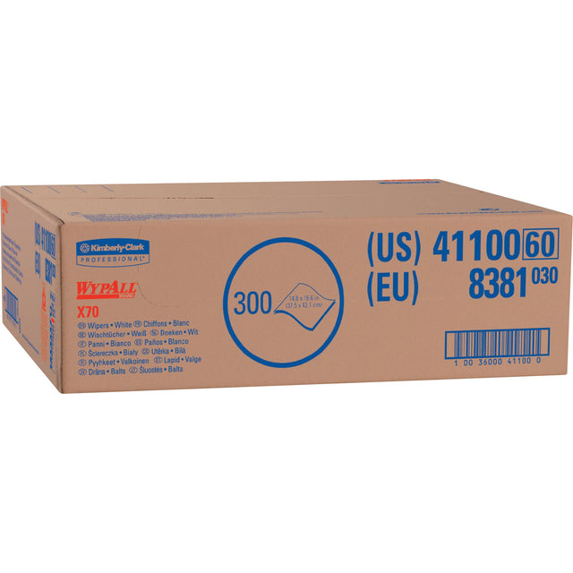 Kimberly-Clark X70 Wipers, Heavy-Duty, 16-3/5" L x 15" W