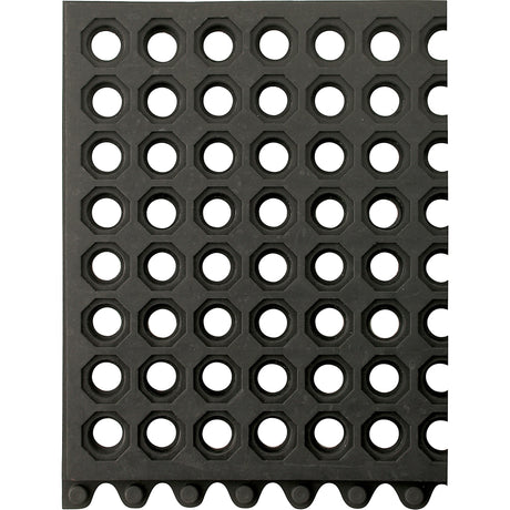 Wearwell 24/Seven® Matting, Rubber, 3' W x 3' L, 5/8" Thick, Black