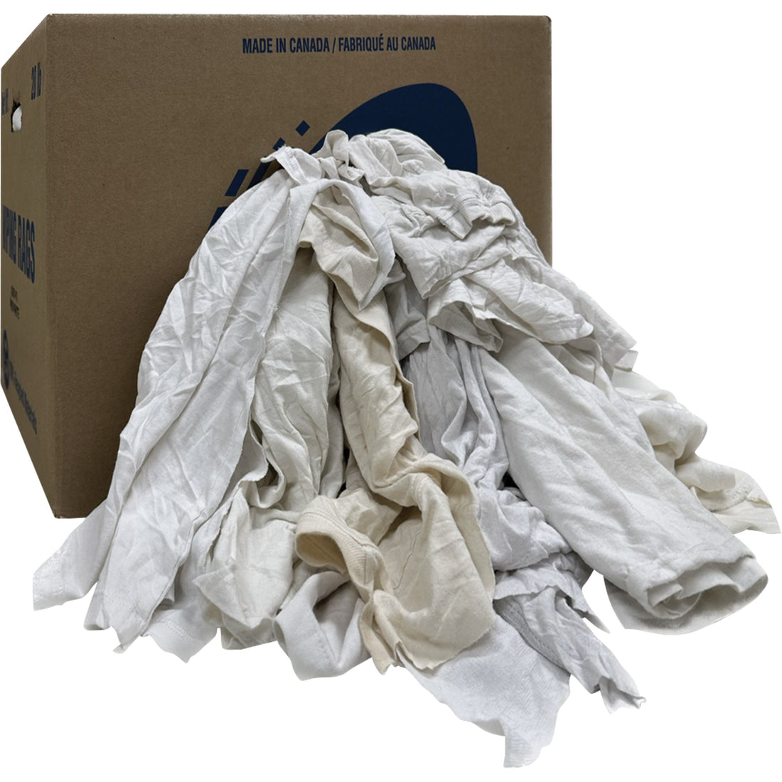 Rotex Wiper Rags Box, Ganzie, White, 20 lbs.