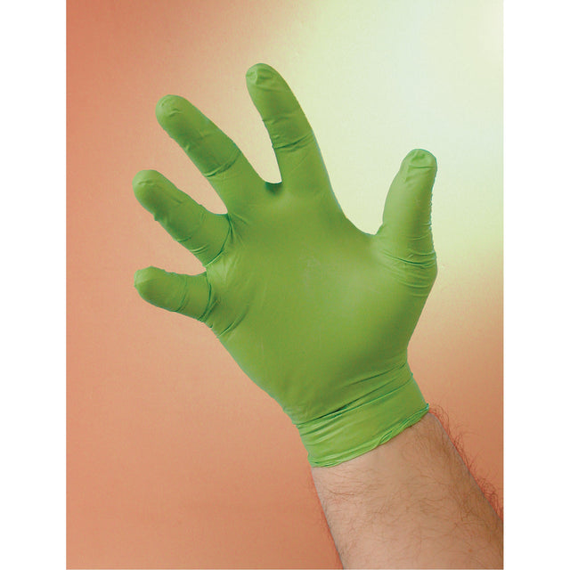Showa N-Dex Gloves, Nitrile, 4-mil, Powder-Free, Green