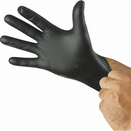 Showa N-Dex Nighthawk Gloves, Nitrile, 4-mil, Powder-Free, Black