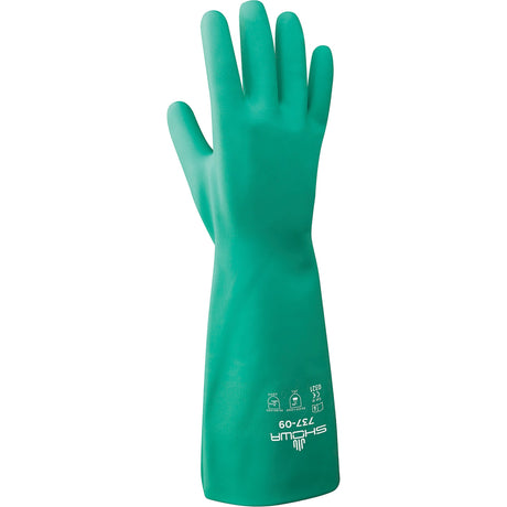Showa Nitri-Solve Gloves, Heavy-Duty, 15" L, Nitrile, 22-mil