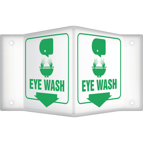 Accuform NMC "Eye Wash" Projection Sign, Plastic, English with Pictogram
