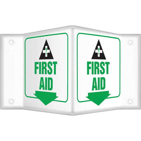 Accuform NMC "First Aid" Projection Sign, Plastic, English with Pictogram