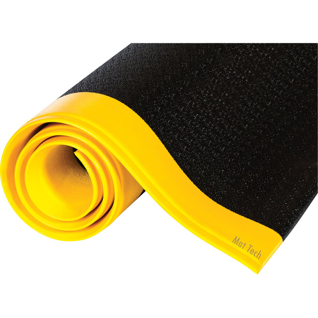 Mat Tech Wear-Bond Tuff-Spun Mats, Pebbled, Black/Yellow, PVC Sponge