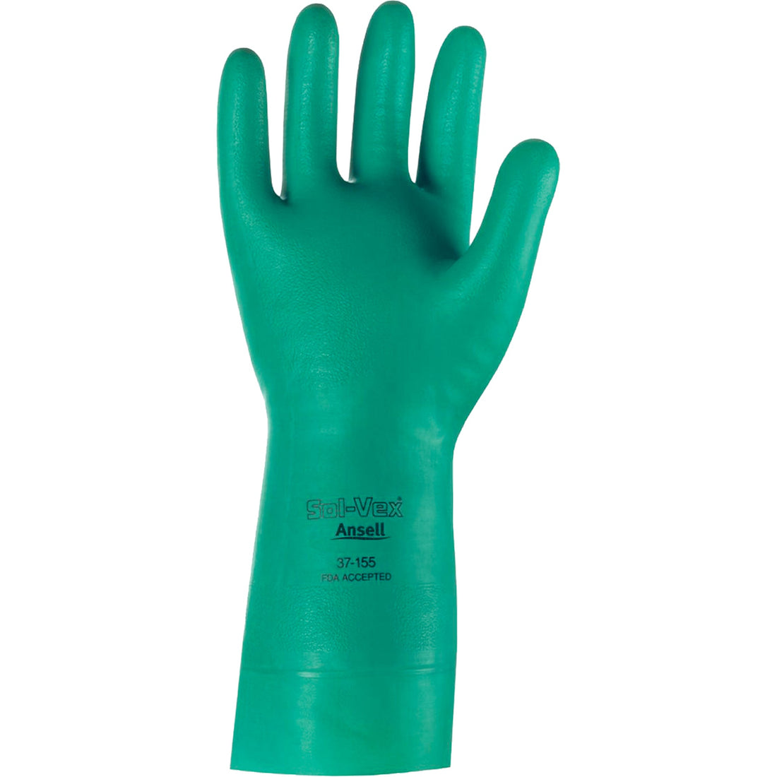 Ansell Solvex 37-155 Gloves, 13" L, Nitrile, 15-mil