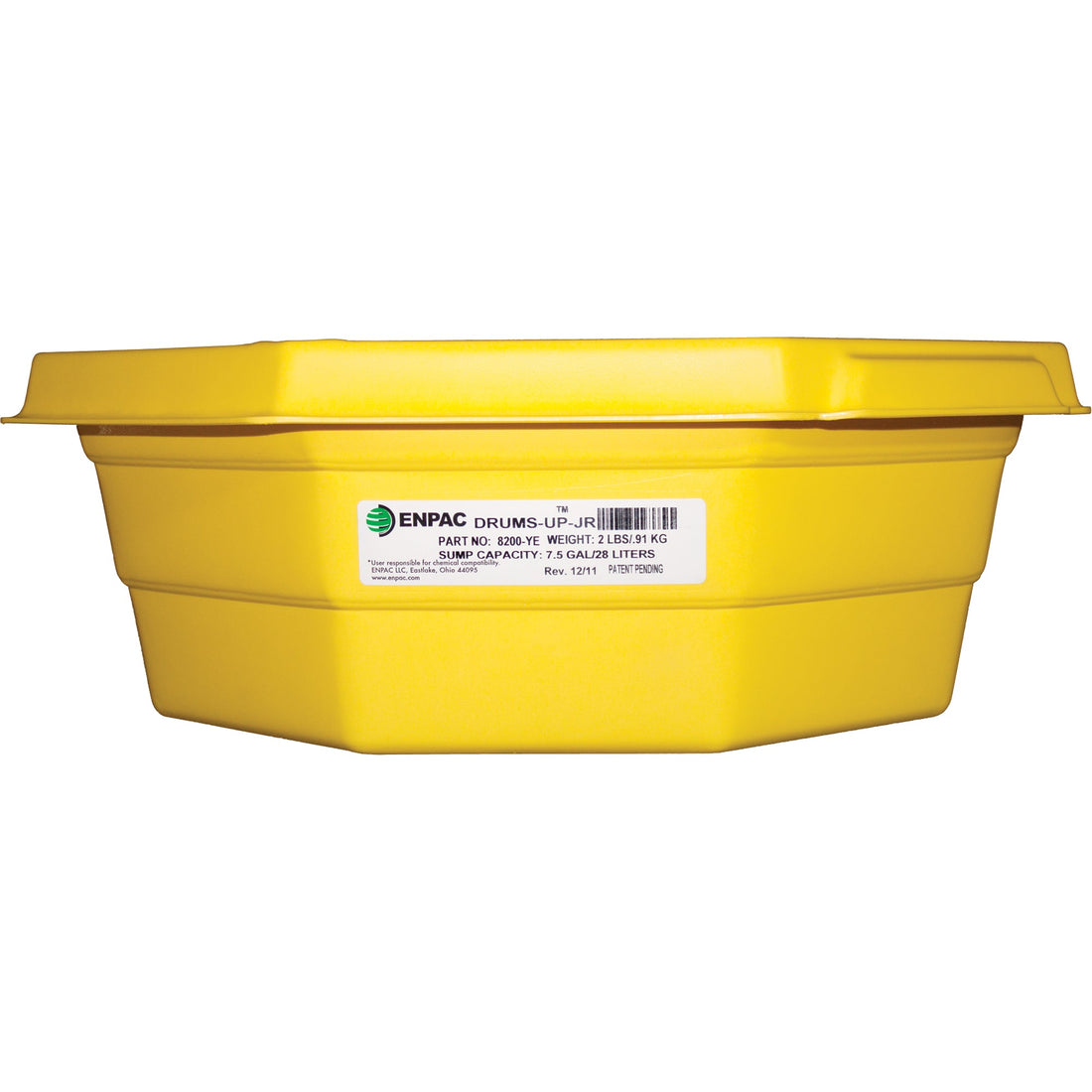 Enpac Drums-Up Jr.™ Trays, 22.75" L x 22.75" W x 7.5" H, 7.5 US gal. Spill Capacity