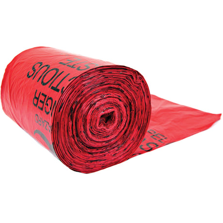 Justrite Hazardous Waste Bags, Bio-Hazard, 24" L x 33" W, 56.8 L (15 Gal.) Capacity