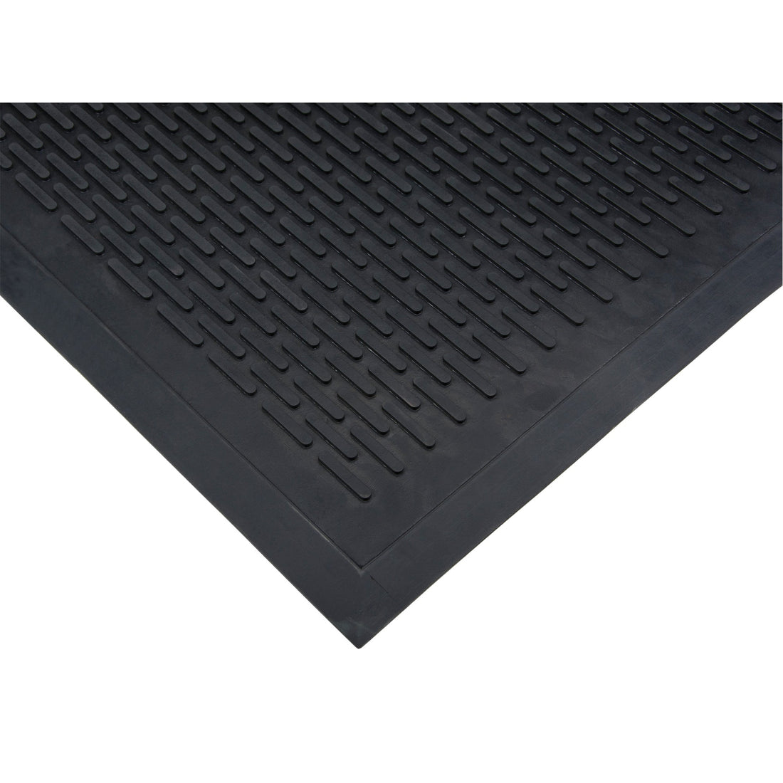 Zenith Low-Profile Matting, Rubber, Scraper Type, Solid Pattern, 3' x 5', Black
