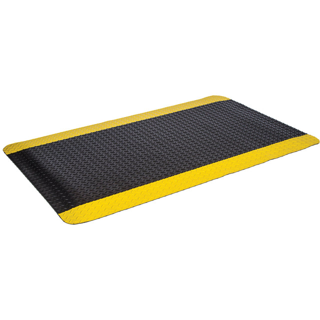 Mat Tech Industrial Deck Plate Mats, Diamond, Black/Yellow, PVC Sponge