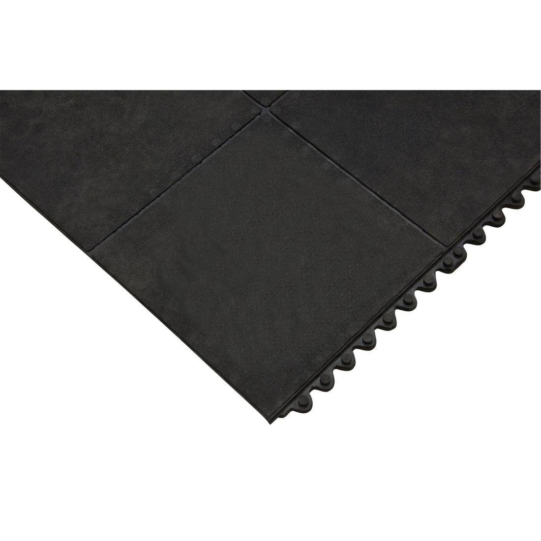 Zenith Anti-Fatigue Matting, Smooth, 3' x 3' x 1/2", Black, Natural Rubber