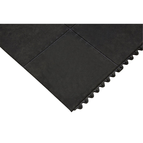 Zenith Anti-Fatigue Matting, Smooth, 3' x 3' x 1/2", Black, Natural Rubber
