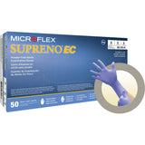 Microflex Supreno EC Gloves, Nitrile, 5.5-mil, Powder-Free, Purple, Class 2