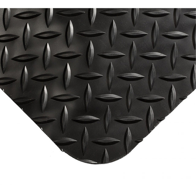 Wearwell Smart Mats No.497, Diamond, 3' x 6' x 5/8", Black, PVC/Urethane