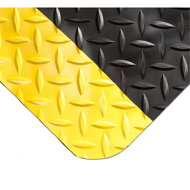 Wearwell Smart Mats No.497, Diamond, Black/Yellow, PVC/Urethane