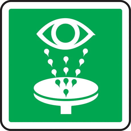 Accuform NMC Eye Wash CSA Standard Safety Sign, 12" x 12", Aluminum, Pictogram