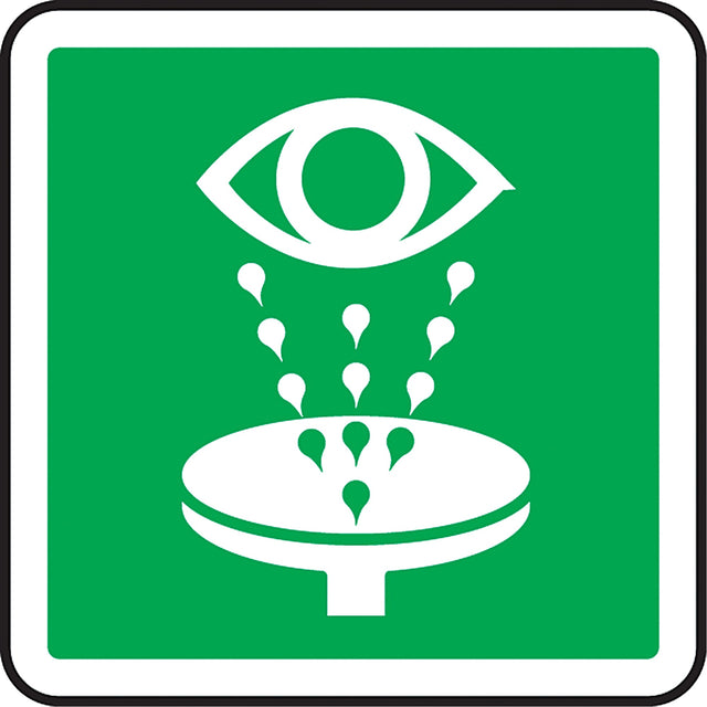 Accuform NMC Eye Wash CSA Standard Safety Sign, 12" x 12", Aluminum, Pictogram