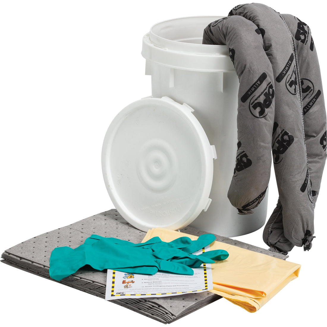 SPC Spill Kit, Universal, Pail, 9 US gal. Absorbancy
