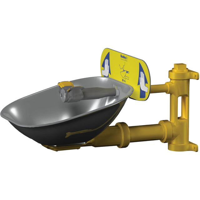 Bradley Halo Eyewash Stations, Wall-Mount Installation, Stainless Steel Bowl