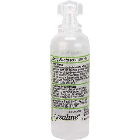 PIP Saline Eyewash Bottles, Full Bottle