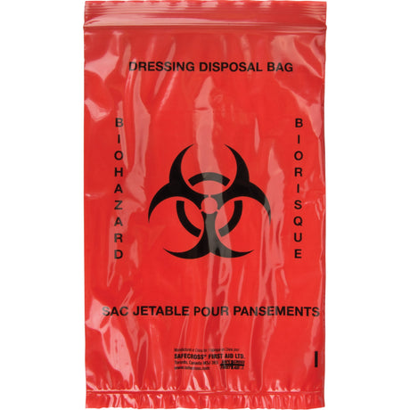 Safecross Hazardous Waste Bags, Infectious Waste, 9" L x 6" W