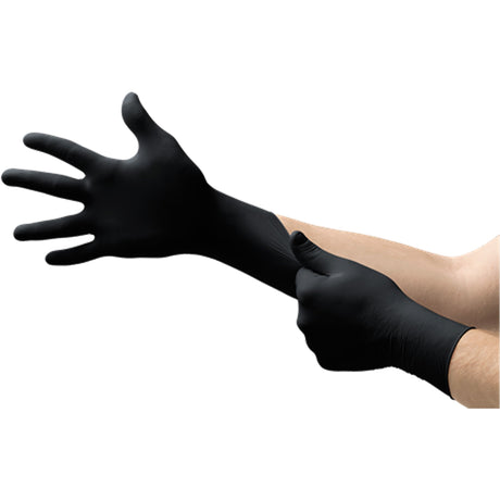 Microflex MidKnight Exam Gloves, Nitrile, 4.7-mil, Powder-Free, Black, Class 2