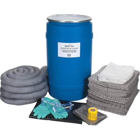 Zenith Large-Capacity Spill Kit, Universal, Drum, 30 US gal. Absorbancy
