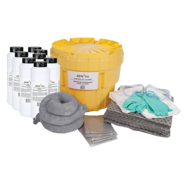 Zenith Acid Spill Kit, Hazmat, Overpack/Salvage Drum, 20 US gal. Absorbancy