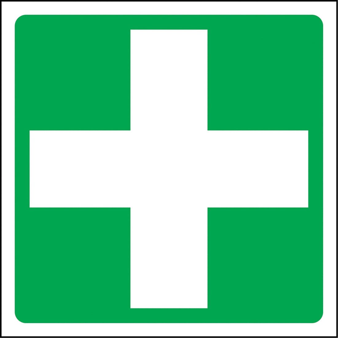 Accuform NMC First Aid Sign, 6" x 6", Aluminum, Pictogram