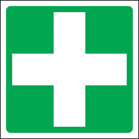 Accuform NMC First Aid Sign, 6" x 6", Aluminum, Pictogram